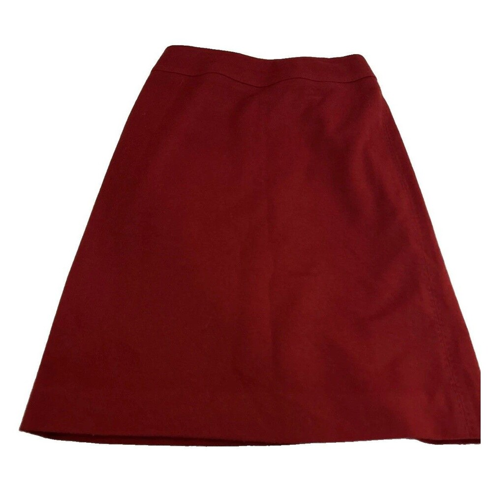 Vtg Ann Taylor Red Wool Cashmere Mini Skirt 2 Short Pencil Lined Quiet Luxury